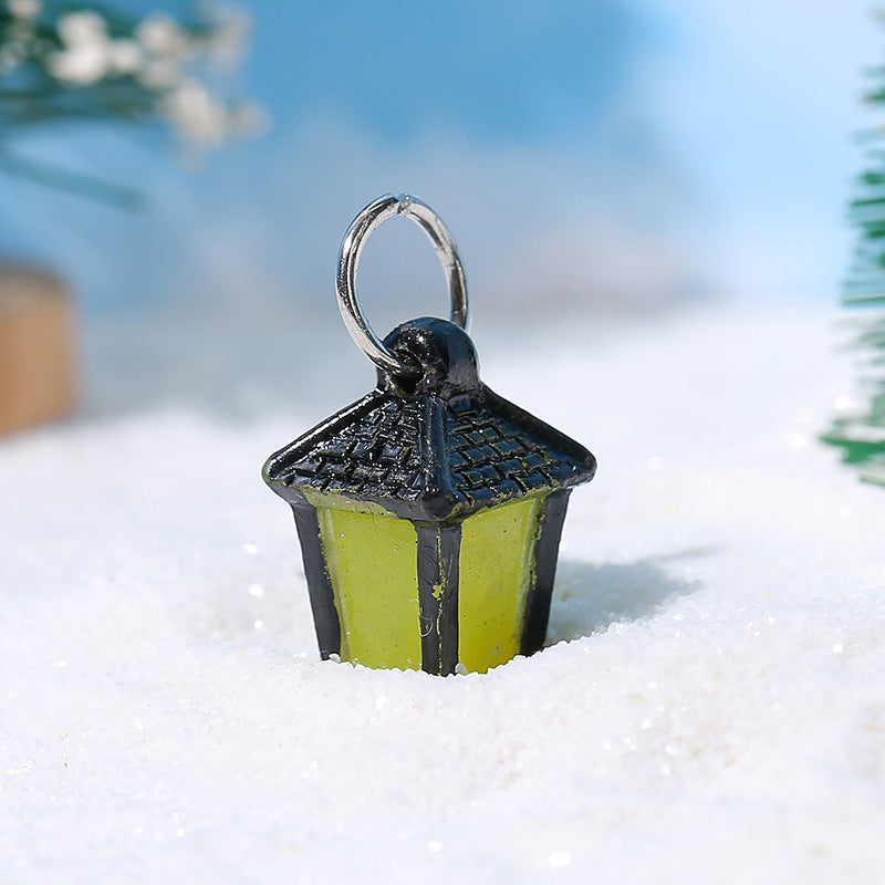 Wholesale Luminous light micro landscape ornaments resin crafts snow tree Christmas ornaments
