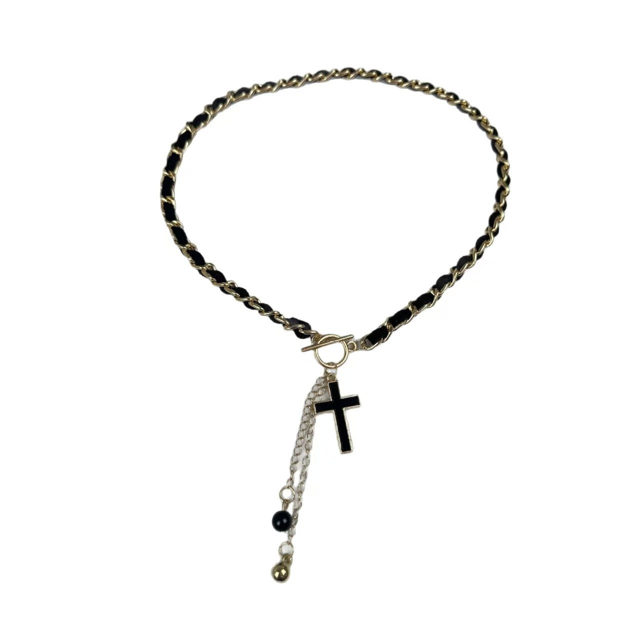 Wholesale Gothic style cross pentagram tassel multi-layered layered necklace