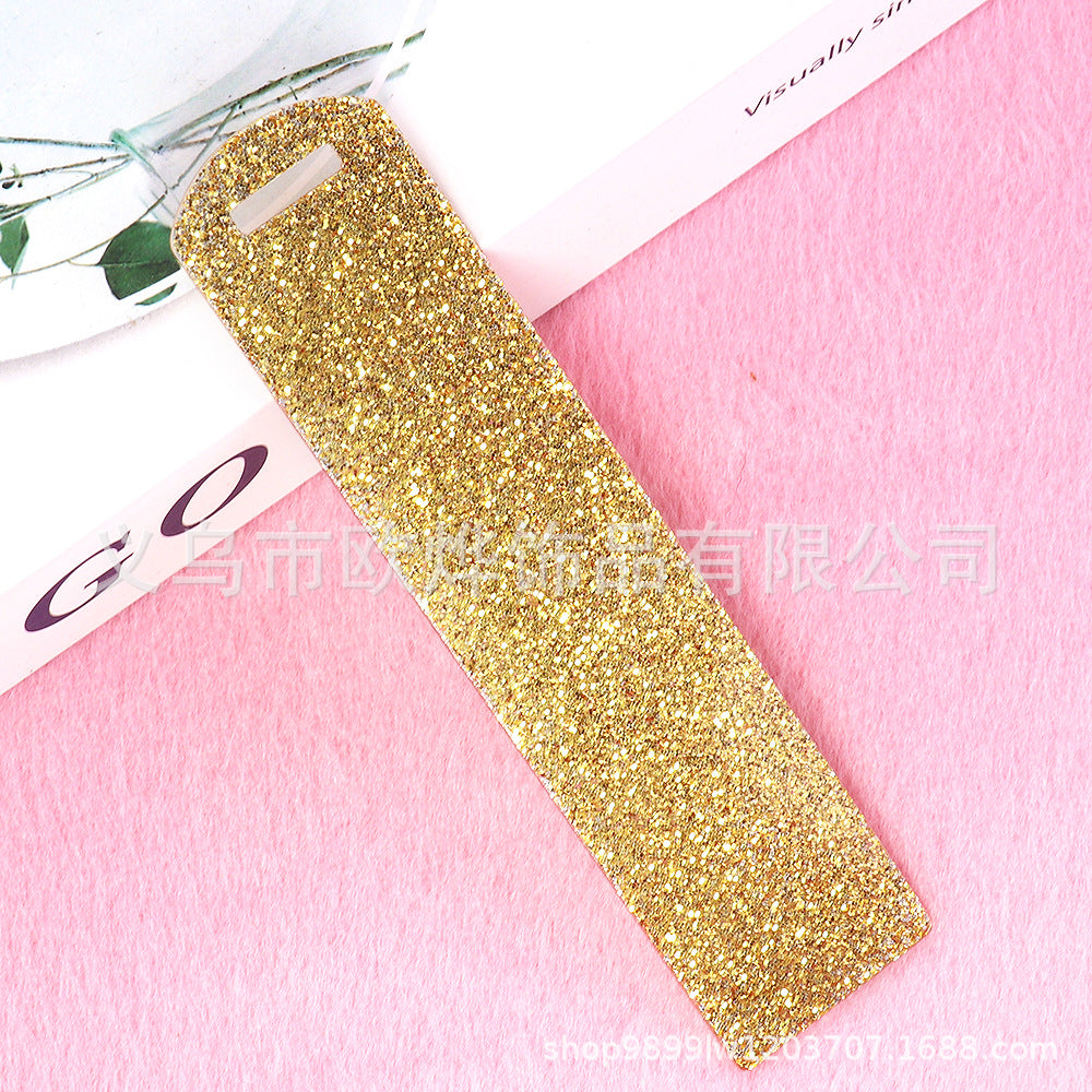 Wholesale 10pcs New Blank Glitter Acrylic Bookmark Di Pendant Card Bookmark