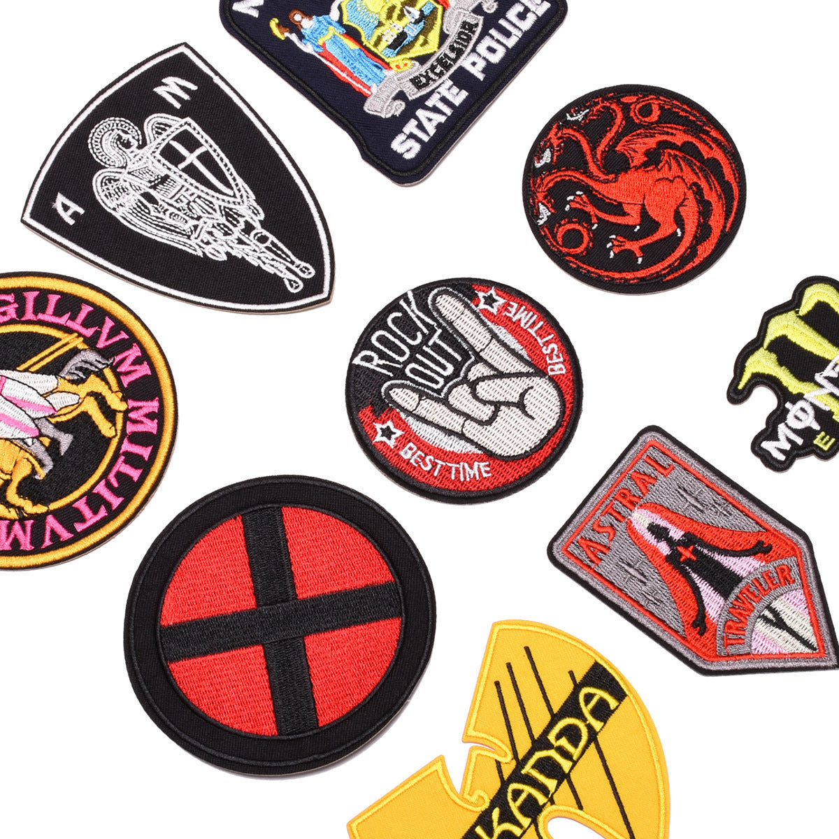 Wholesale Embroidered Twill Patch Clothing Accessory Fashion Applique Badge For Jeans DIY Craft Supply