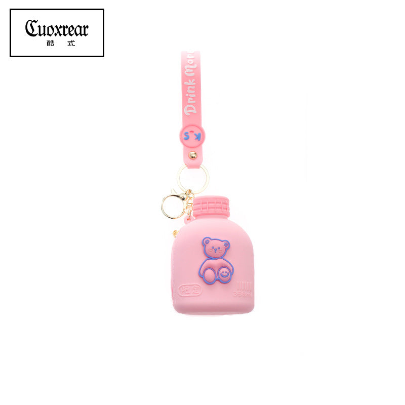 Wholesale Kettle Shape Mini Coin Purse Silica gel Keychain