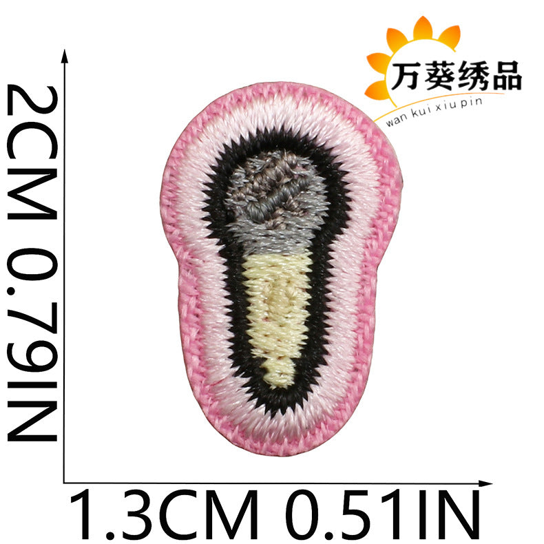 Wholesale Cute Heart Fruit Embroidered Patches Small Polyester Thread Sew On Clothing Appliques DIY Bag Charm Gift Accessory