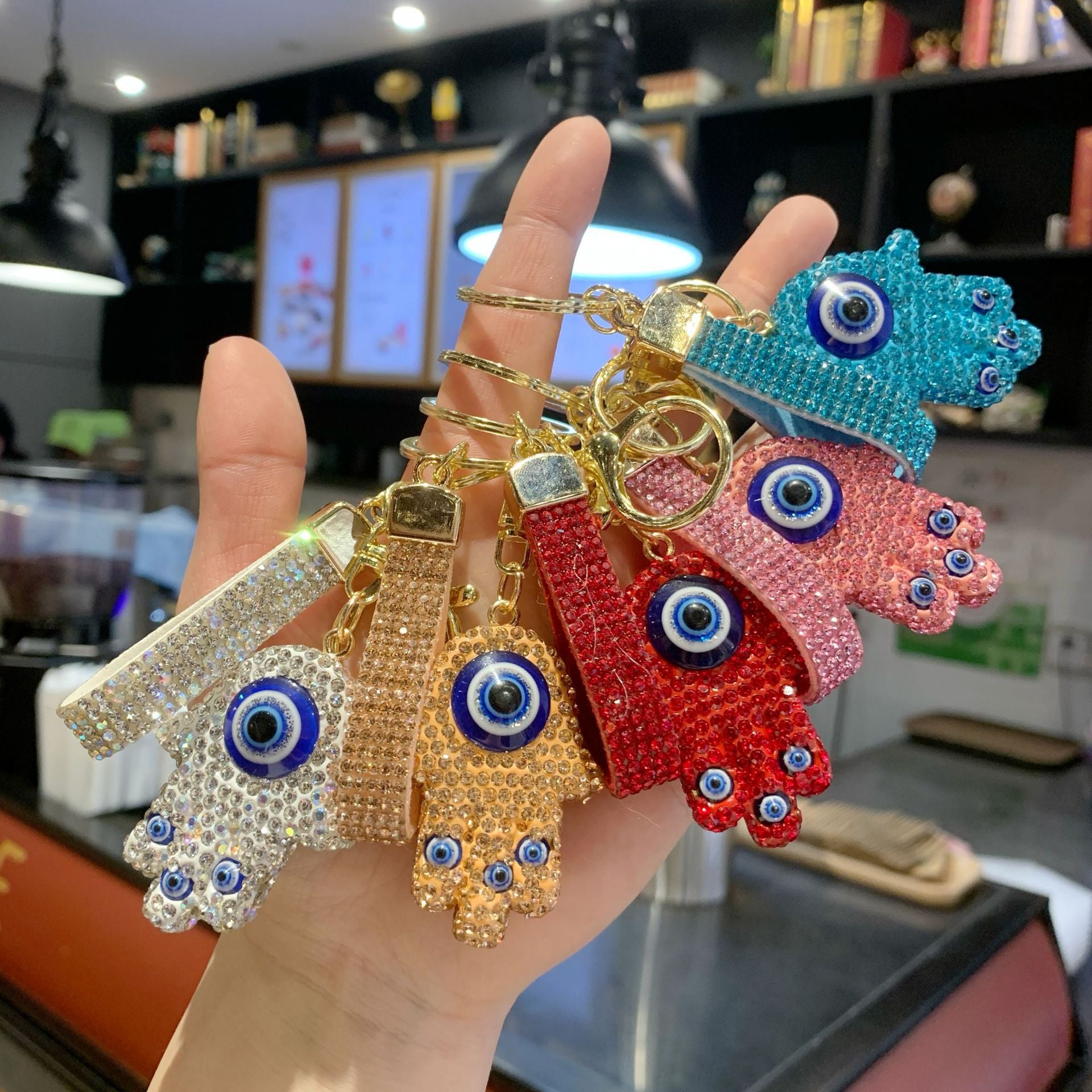 Wholesale Clay Full Drill Demon Eye Keychain