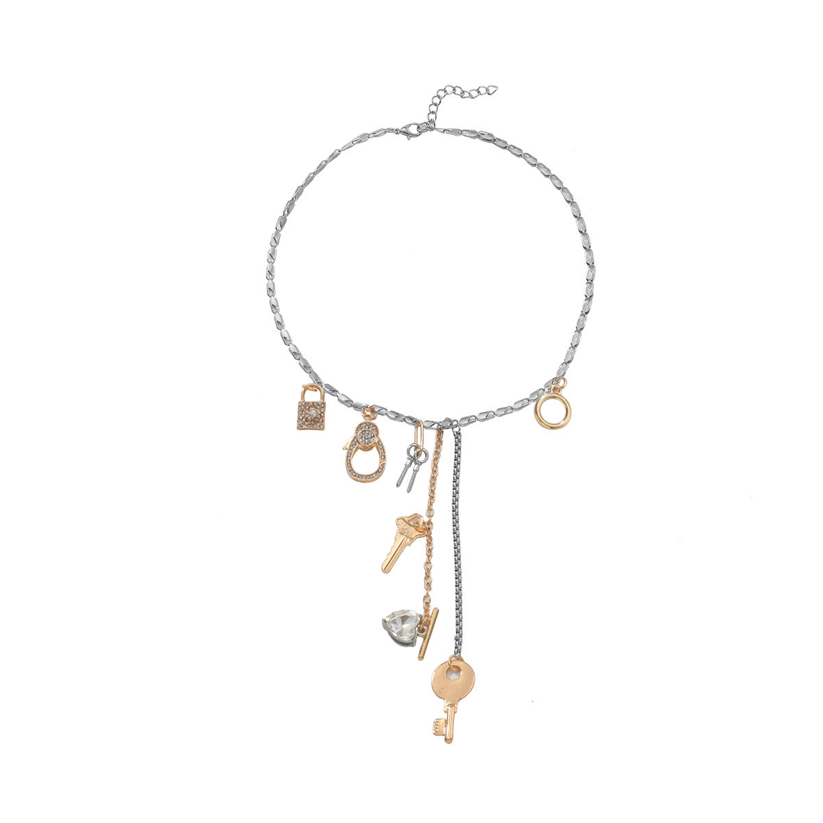 Wholesale Key Lock Heart Multi-Layer Bohemian Style Necklace