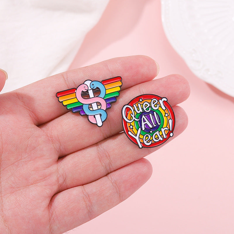 Wholesale Alloy LGBT Rainbow Brooch