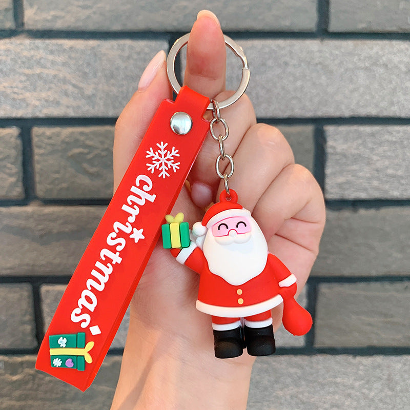 Wholesale Santa Claus Christmas Snowman Elk Silicone Keychain
