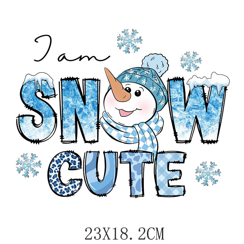 Wholesale 10pcs/pack Blue Snowman Christmas UV DTF Ready to Press Transfers Wraps