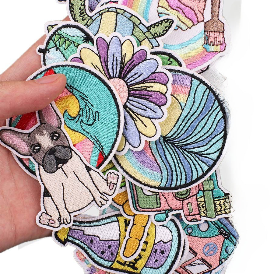 Wholesale New Summer Waves Embroidery Cloth Sticker