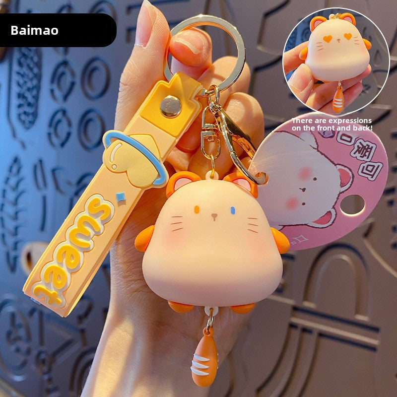 Wholesale Cute Cat Trendy Car Panda Keychains Couple Schoolbag Pendant