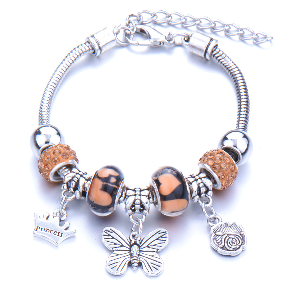 Wholesale Butterfly Pendant Multicolor Beaded DIY Bracelet