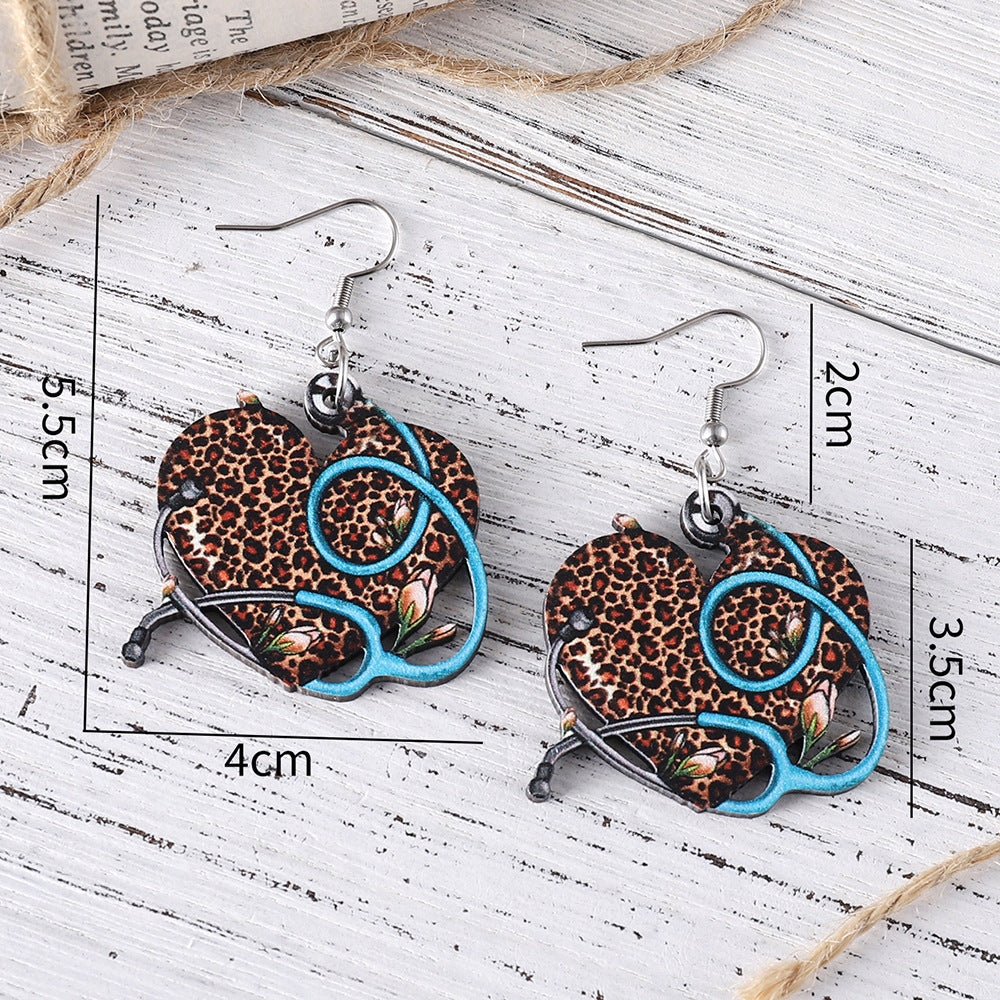 Wholesale Heart Pendant Earrings Double-Sided Earrings Gift