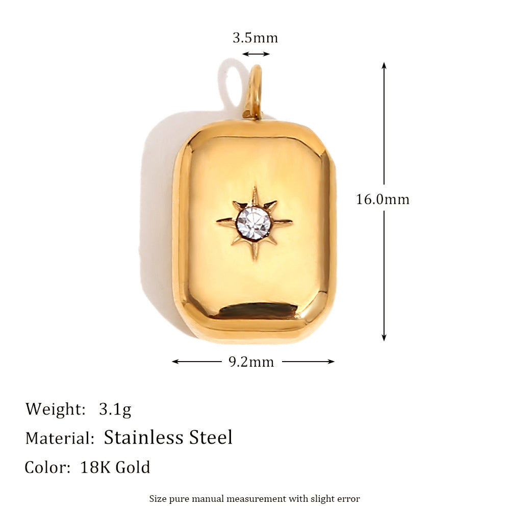 Wholesale Gold Waterdrop Rose Pattern Tile Pendant