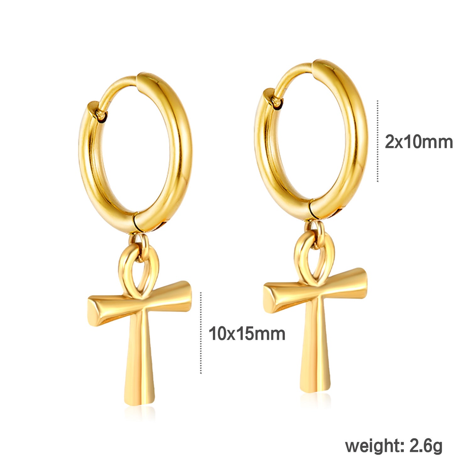 Wholesale 18k gold-colored stainless steel spiral hoop earrings