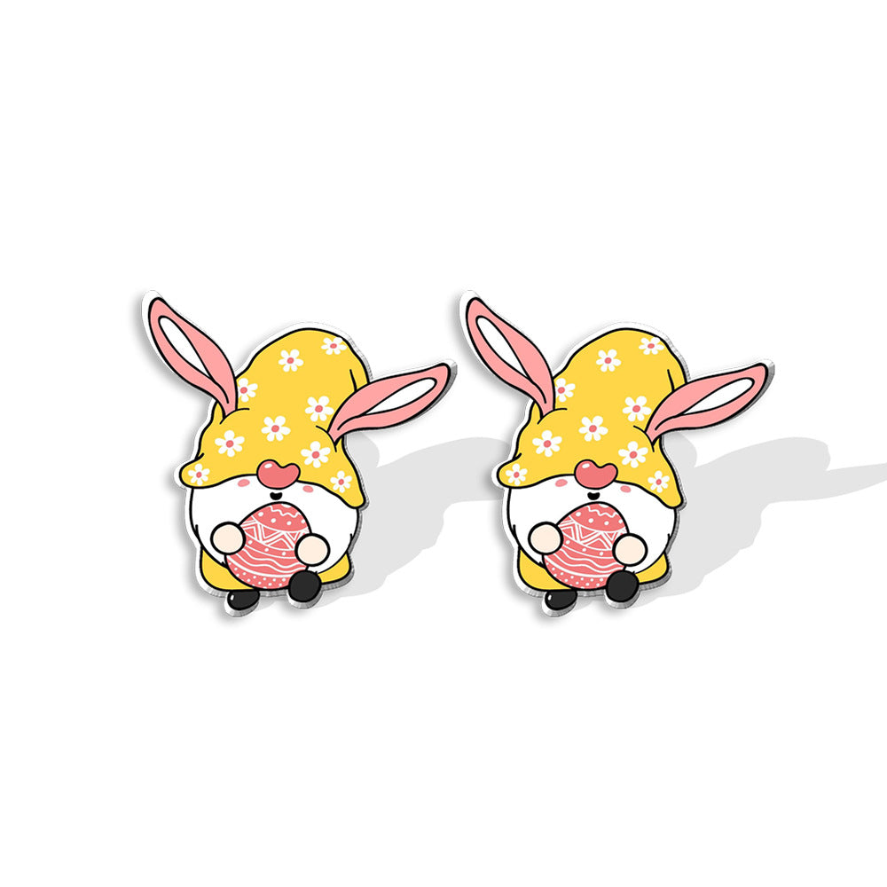 Wholesale Easter Dwarf Rabbit Carrots Plastic Earrings
