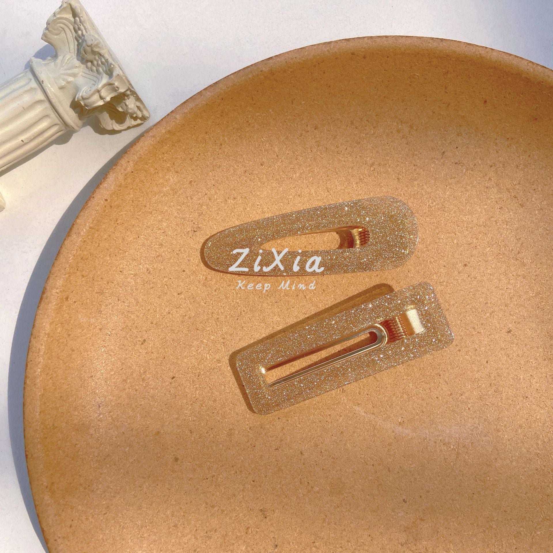 Wholesale acrylic hairpin onion pink starry sky girl side clip acetate geometric hollow duckbill clip