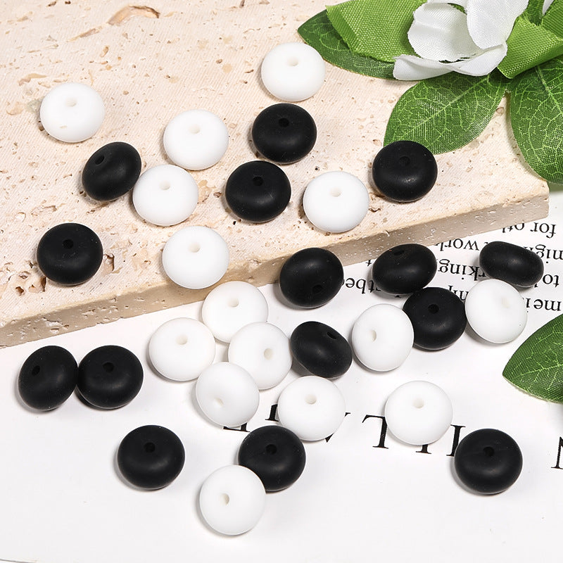 Wholesale 200pcs 14mm Silicone Flat Beads Candy Color Abacus Beads DIY Jewelry Accessories Spacer