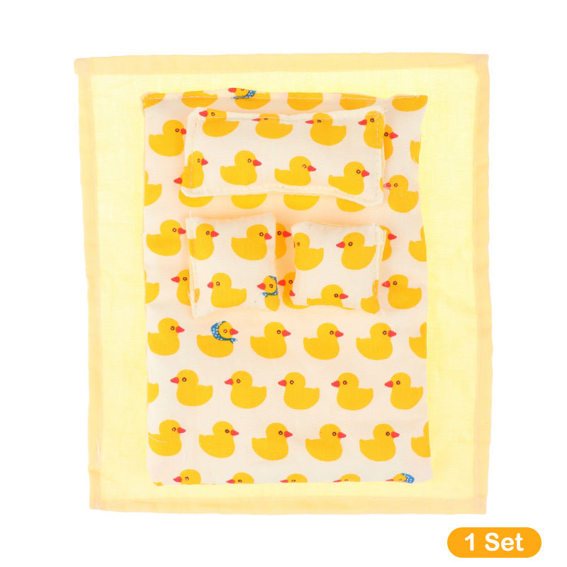 Wholesale 1:12 miniature models bedroom scenes handmade bedding