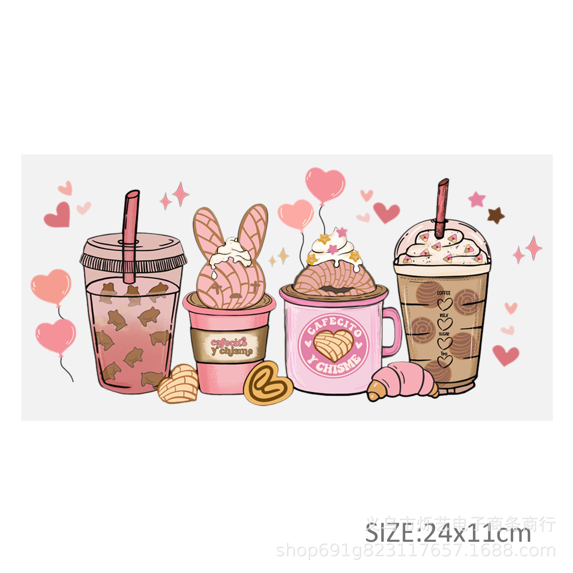 Wholesale Drink series transparent 16oz Cup UV DTF Wraps