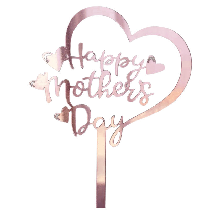 Wholesale 10PCS/PACK Mother's Day Happy Acrylic Cake Insertion