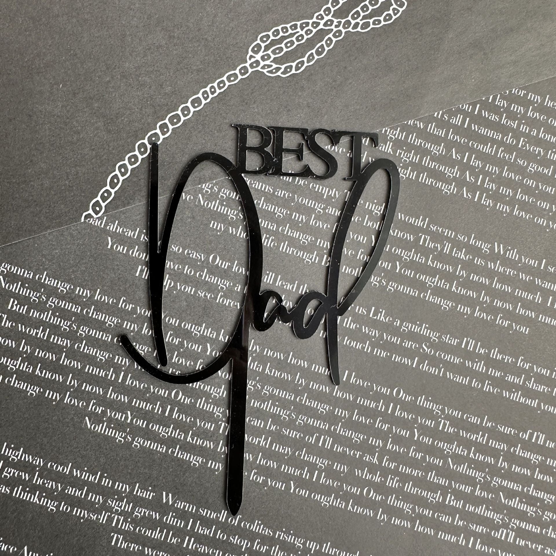 Wholesale 10PCS/PACK Father's Day Happy Acrylic Cake Card Decoration