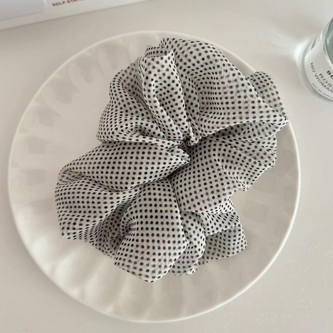 Wholesale Sweet Bow Thousand Gold Hair Ring Lace Double Gentle Rubber Tendon Fashion Embroidered Vintage Hair Rope Elegant