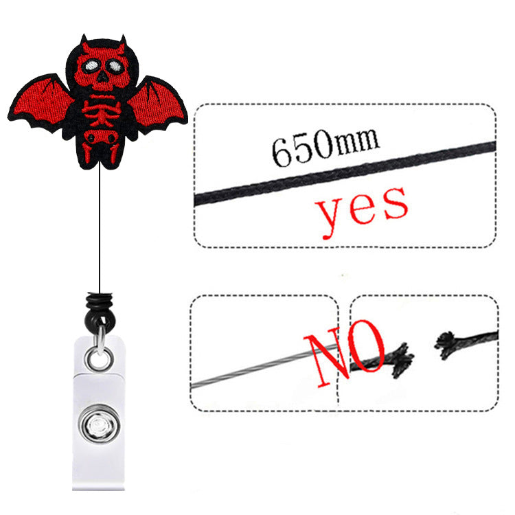 Wholesale Badge Reels Halloween Cartoon Felt Retractable Keychain
