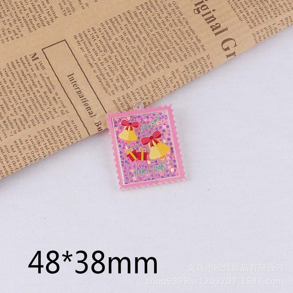 Wholesale 10pcs Cartoon Christmas Cube Hot Pot Quicksand Ornament Accessories DIY Patch FlatBack