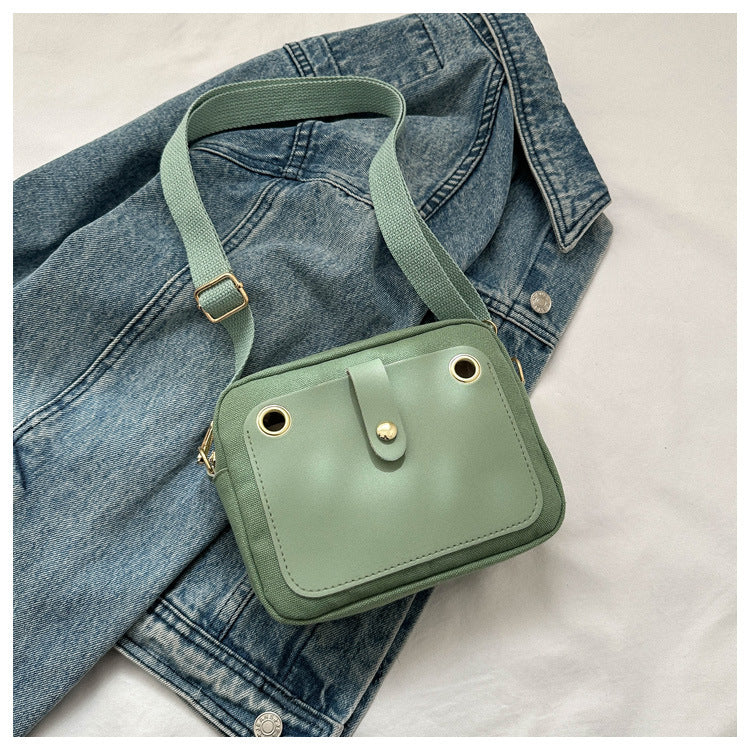 Wholesale Contrasting Color Cute Simple Canvas Shoulder Bag