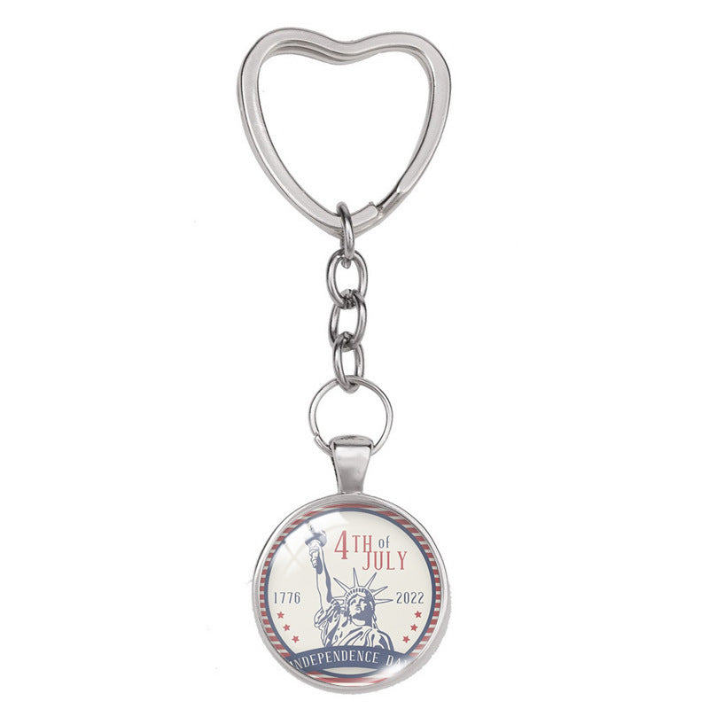Keychain de aleación al por mayor de aleación del Día de la Independencia Americana