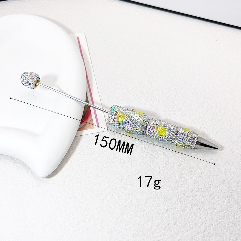 Wholesale  5pcs Fruit Cartoon Cute Full Diamond Fancy Beadable Pens