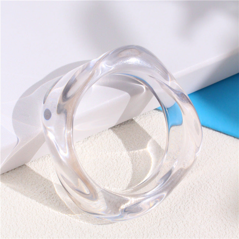 Wholesale fashion new marble acrylic bracelet shaped resin square round bracelet
