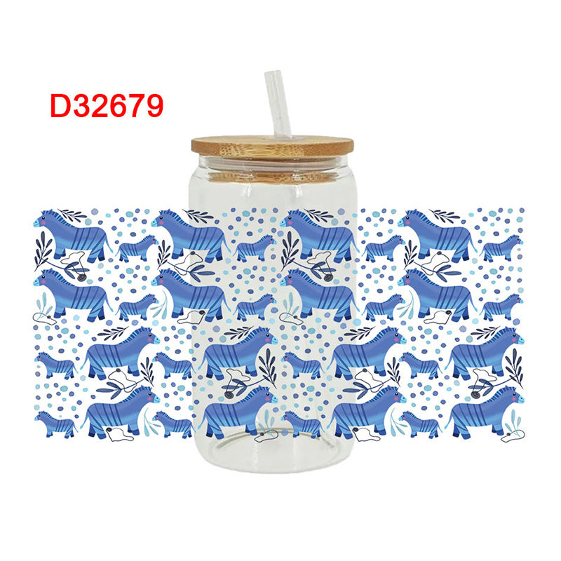 Wholesale Colorful Happy Animals 16oz Cup UV DTF Wraps