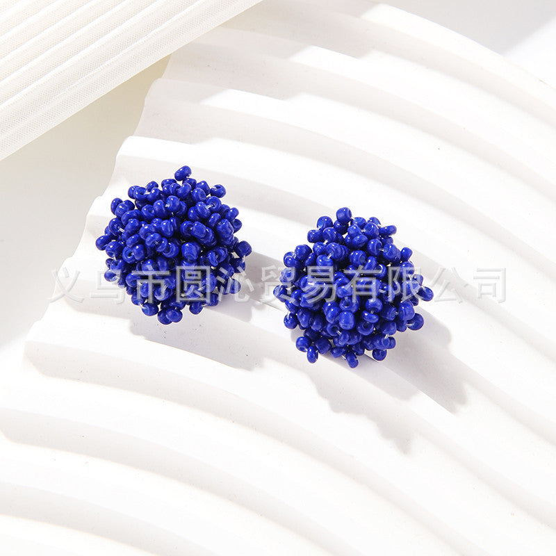 Wholesale Small Seed Bead Earrings Simple Ball Geometric Earrings