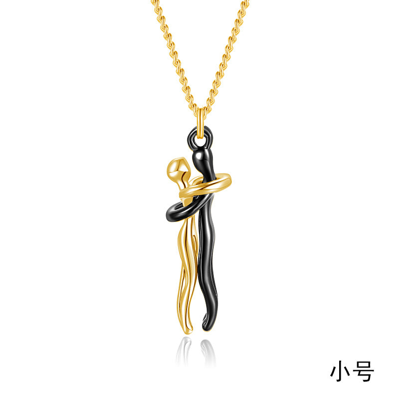 Wholesale Couple Hug Romantic Emotional Expression Clavicle Pendant Necklaces