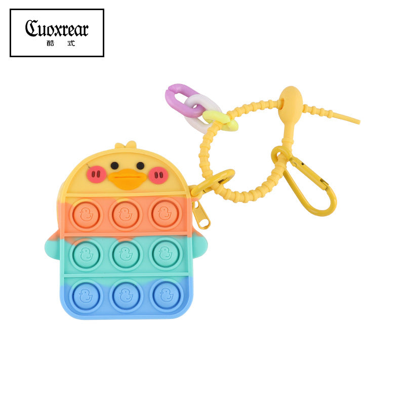 Wholesale Cute Unzipped Coin Purse Cartoon Silica gel Keychain