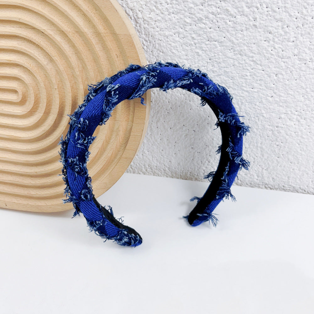 Wholesale Autumn and Winter Fabric Sponge Tassel Headband