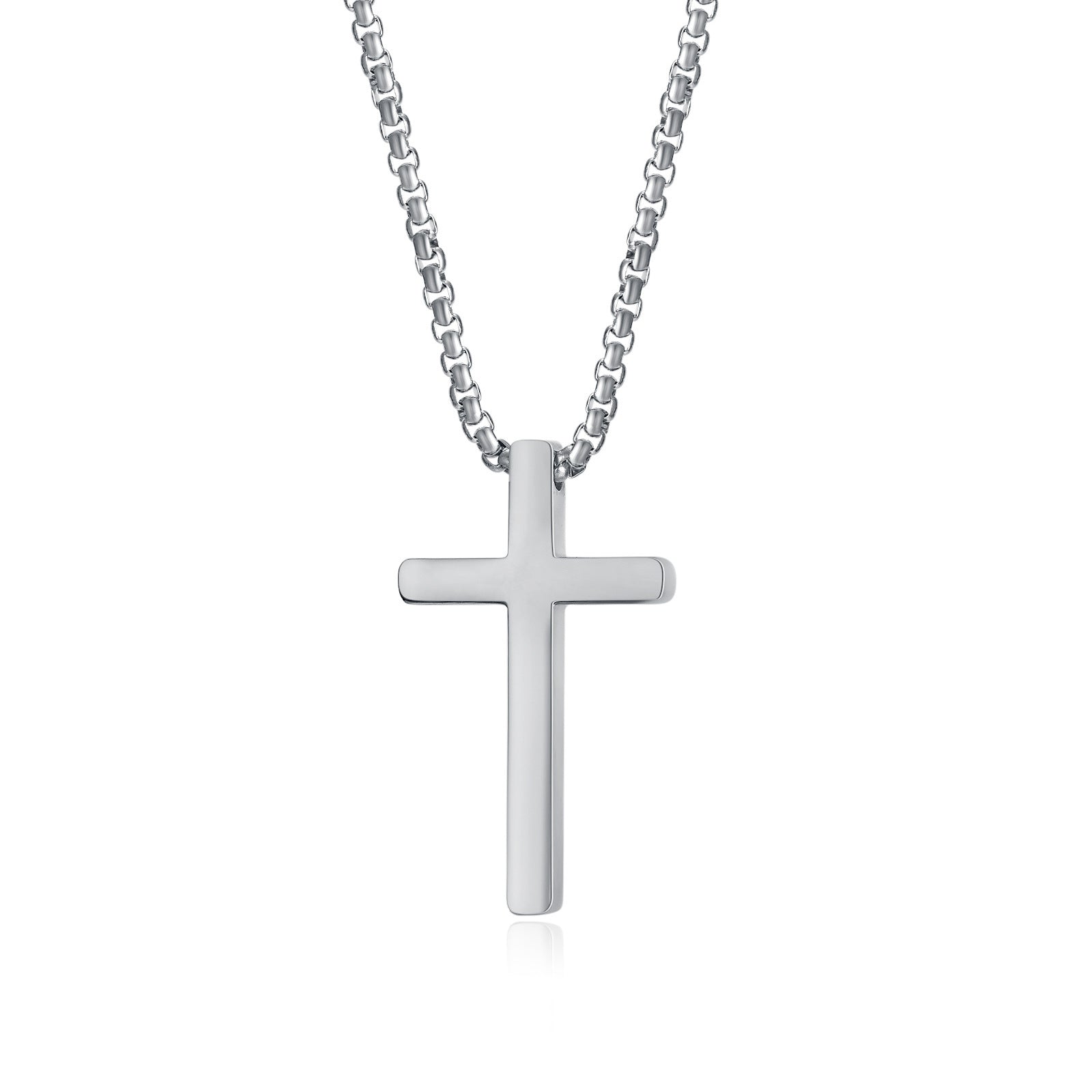 Wholesale opk jewelry glossy stainless steel cross accessories hip hop men's necklace