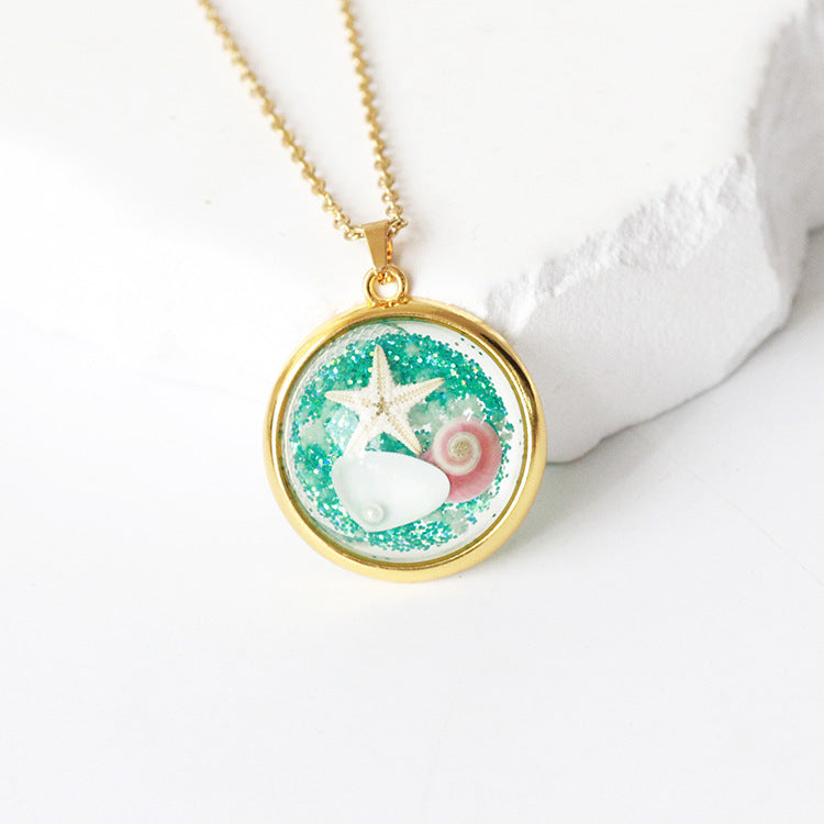 Wholesale 6pcs Natural Conch Shell Specimen Necklace