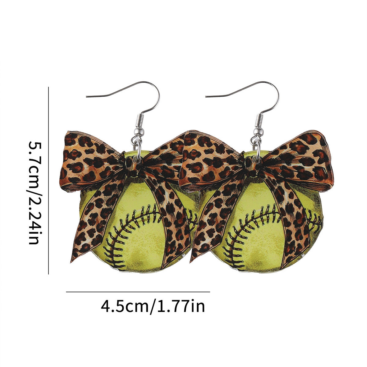 Wholesale sporty polka dot bow pendant earrings