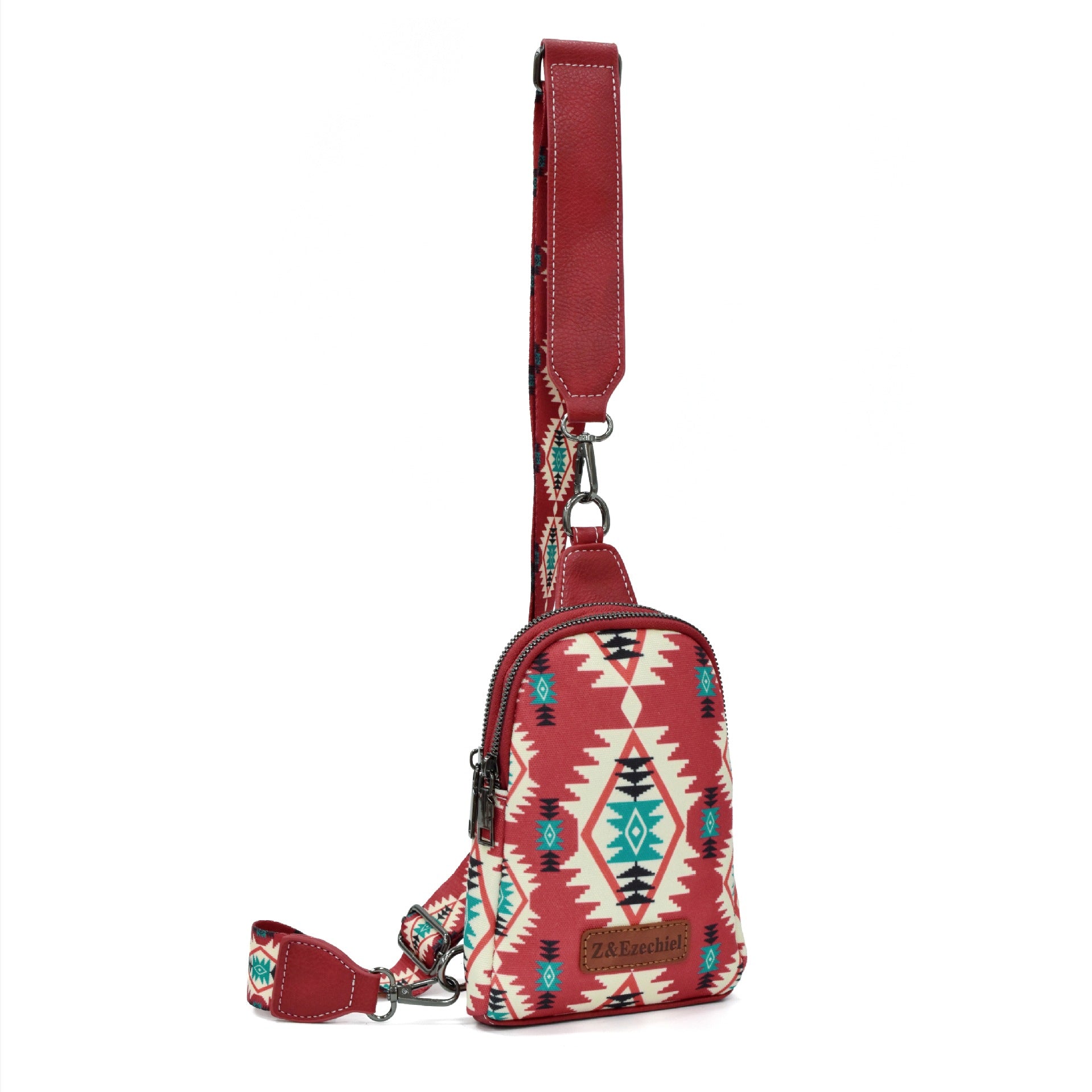 Wholesale Aztec Zipper Canvas Crossbody Bag Chest Bag