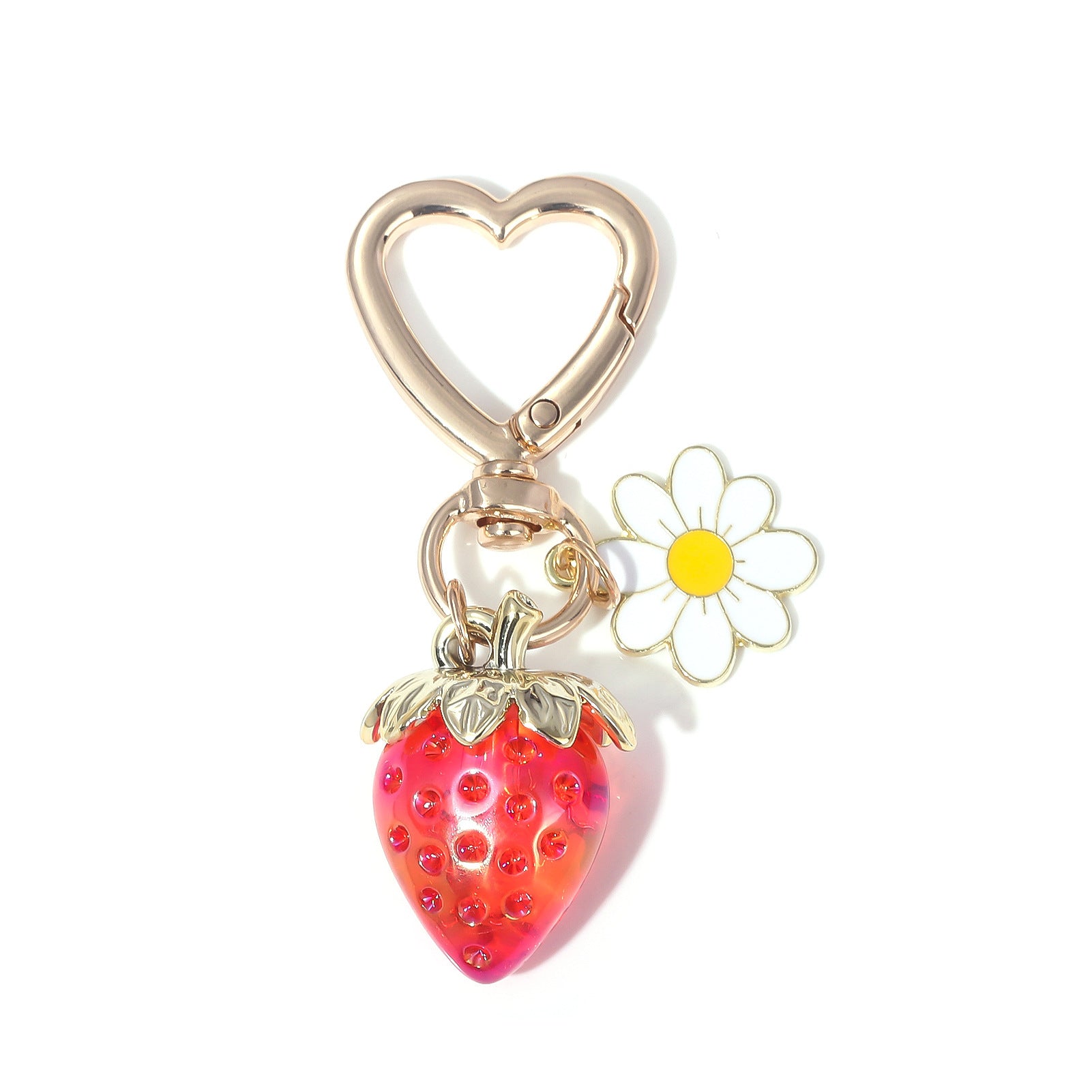 Wholesale Sunflower Strawberry Metal Keychain