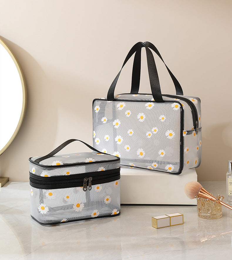Wholesale Daisy Mesh Breathable Toiletry Bag