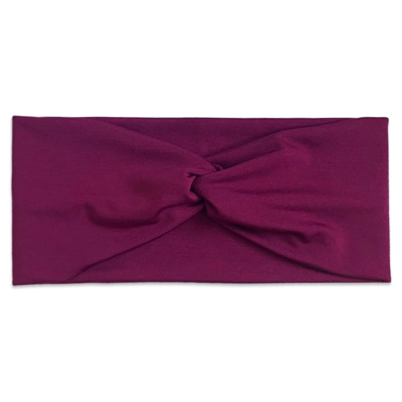 Wholesale Women's Solid Color Cross Hair Band Elastic Wide-brimmed Hair Band Exercise Running Sweat-absorbent Headband