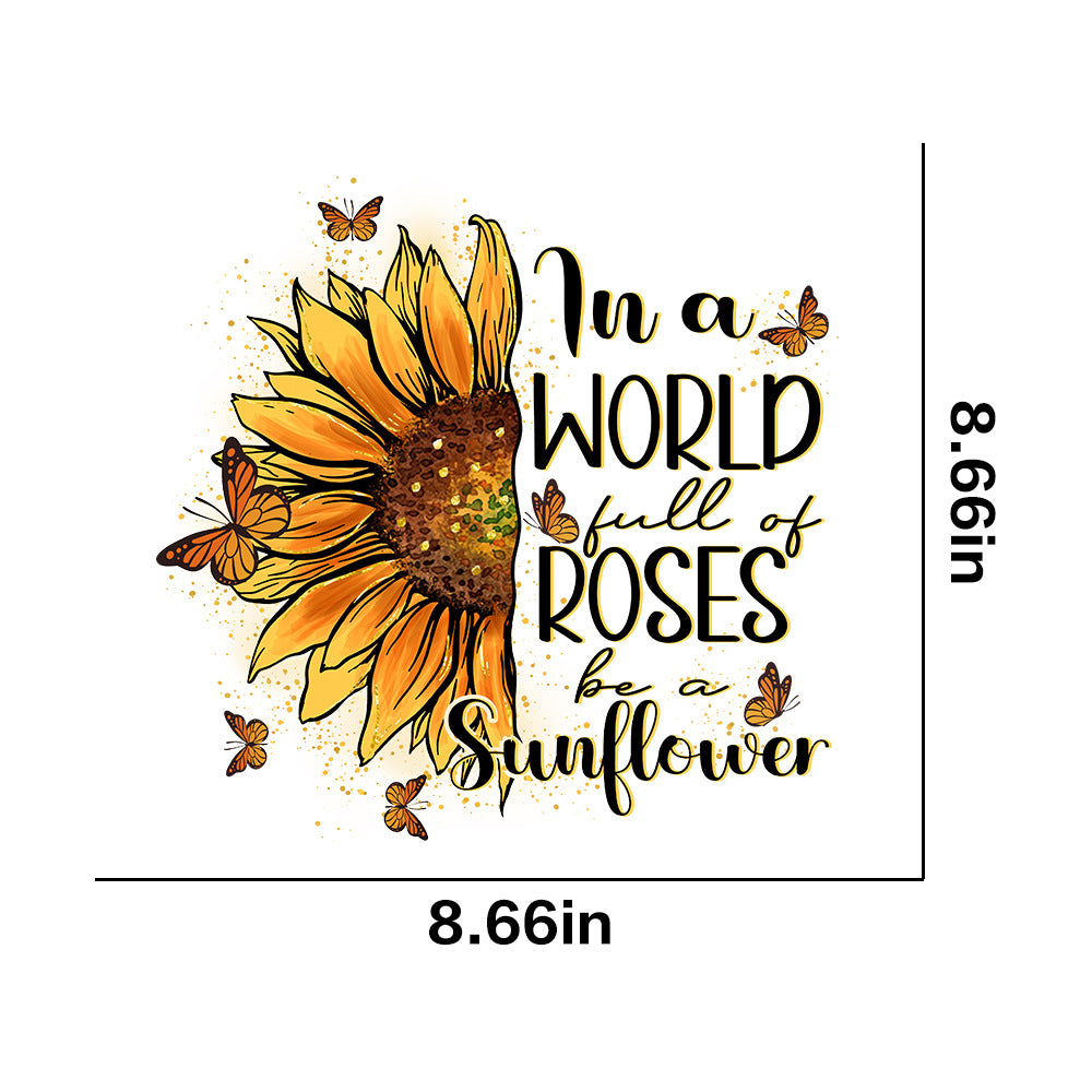 Wholesale 10pcs Butterfly and sunflower print UV DTF Ready to Press Transfers Wraps