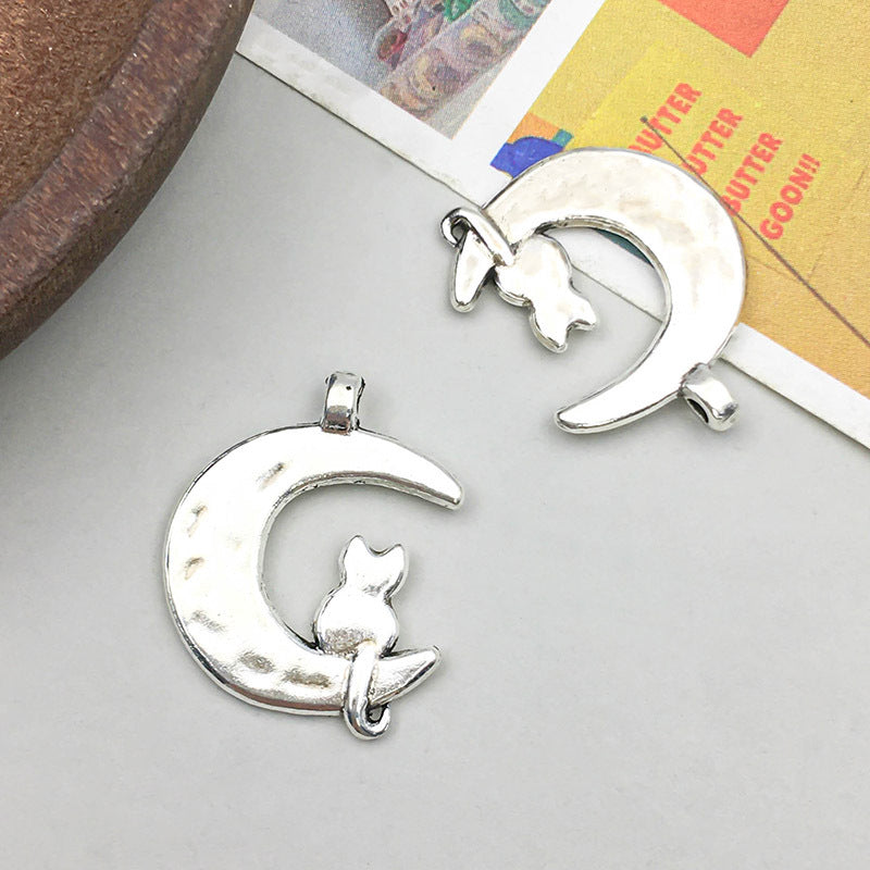 Wholesale Antique Silver Alloy Retro Simulation Star, Moon, Sun DIY Pendant