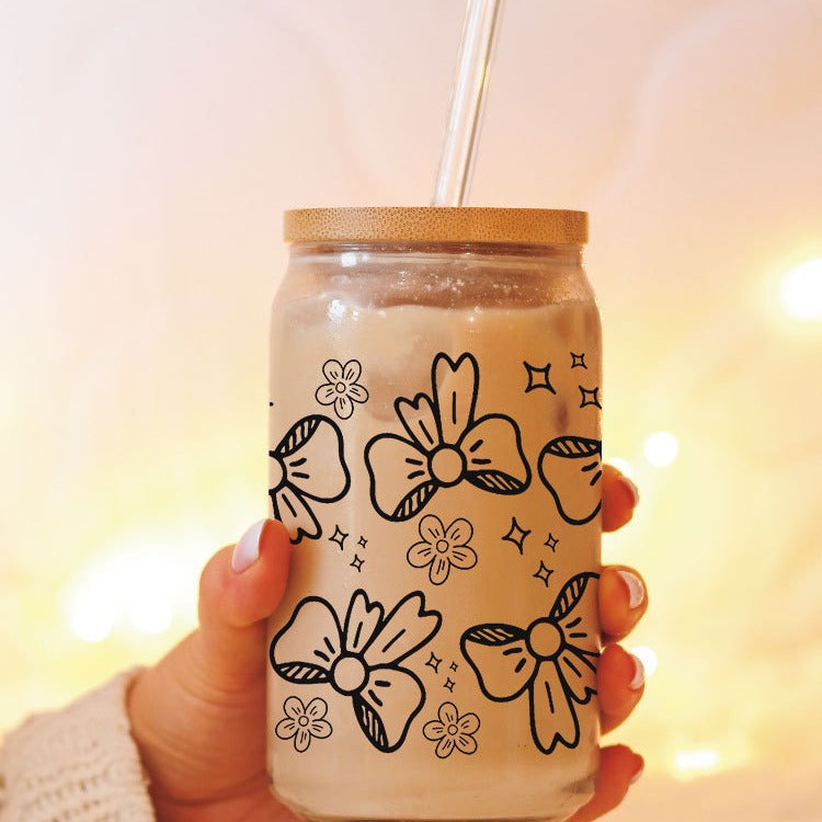 Wholesale bow flower 16oz Cup UV DTF Wraps