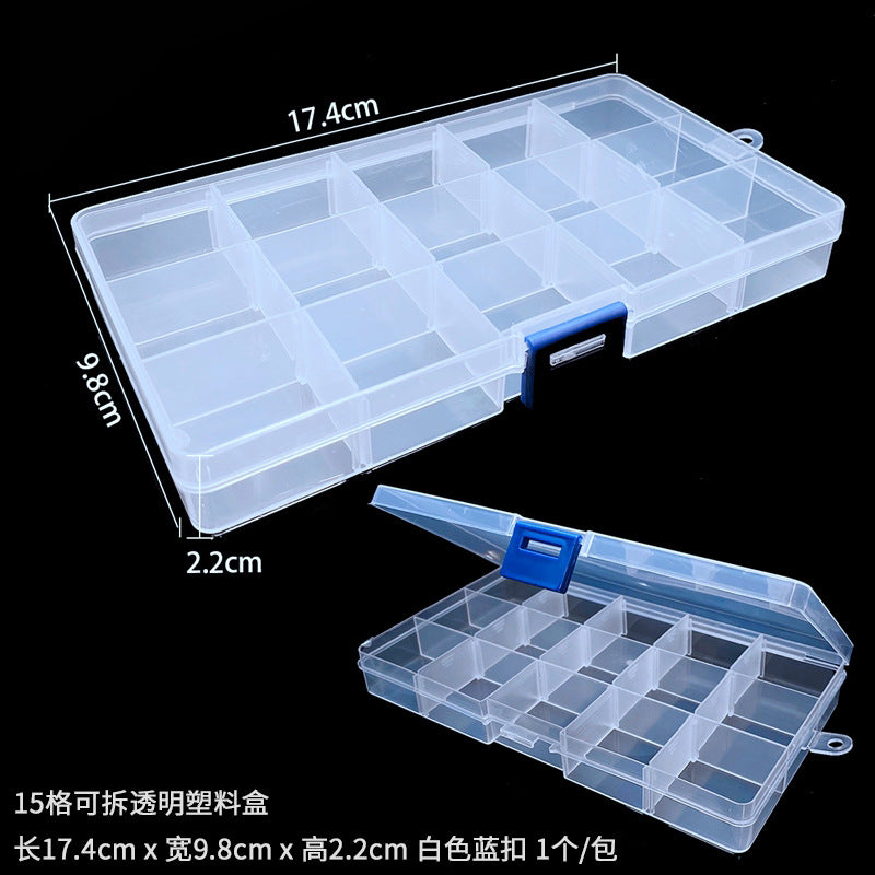 Wholesale Handmade DIY Bead Jewelry Removable Transparent Plastic Storage Box Tools