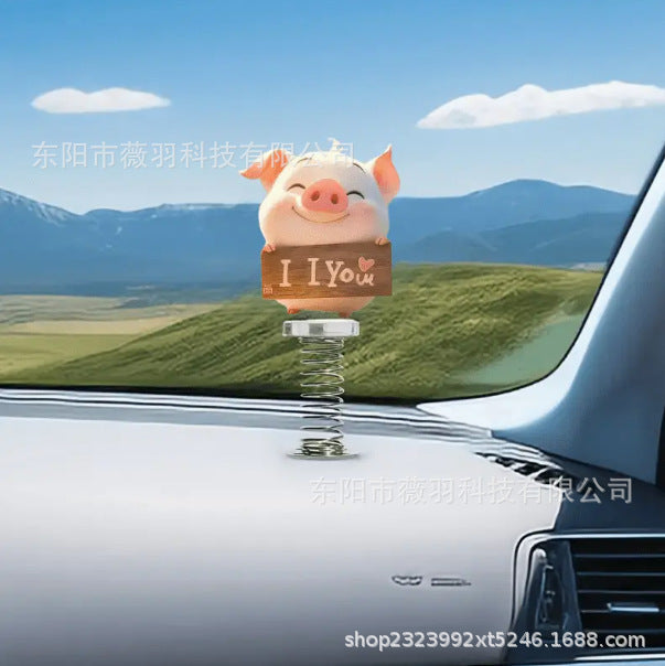 Wholesale 2D Flat Acrylic Cute Pig Car  Decoration Desktop Decorations