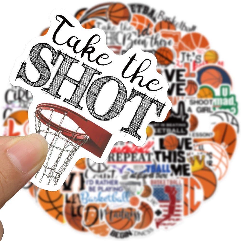 Wholesale 50pcs Basketball Alphabet Series Waterproof Vinyl Stickers