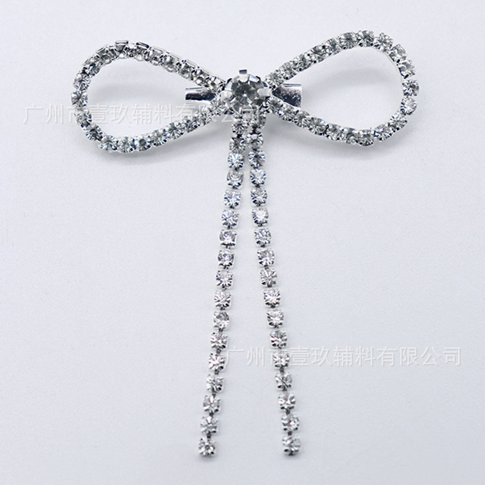 Wholesale Diverse Silver Bow Water Diamond Crystal Chest Flower DIY Patches